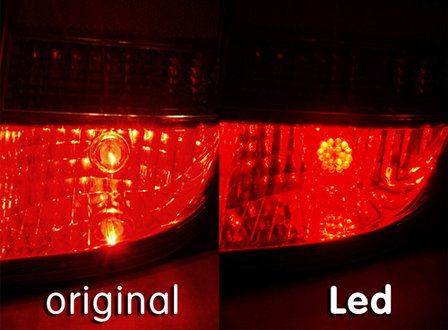LED-LAMP RED - 24 DIODE  P21W  BA15s 
