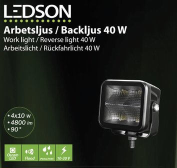 LEDSON VEGA F LED REVERSING LIGHT / WORK LIGHT 40W