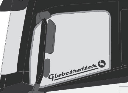 Volvo Globetrotter window sticker fenster aufkleber