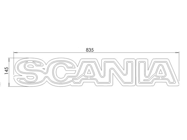 RED - LIGHT BASE - LIGHTED SCANIA GRILL LOGO