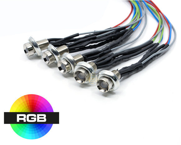 BUILT-IN - MINI LED SPOT RGB - 24V - 5 PIECES - CHROME - TRUCKJUNKIE | The online Truckshop