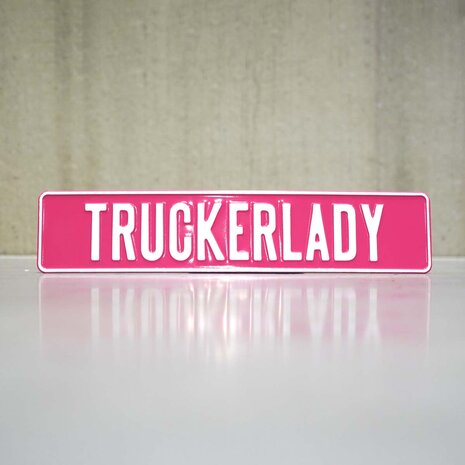 NUMBER PLATE PINK / WHITE - WITH YOUR OWN TEXT 