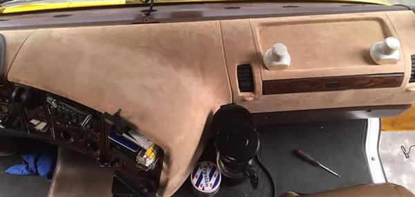 alcantara foil dashboard lining truck beige