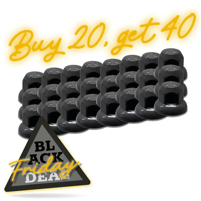 PLASTIC WHEEL NUT COVER 32MM BLACK