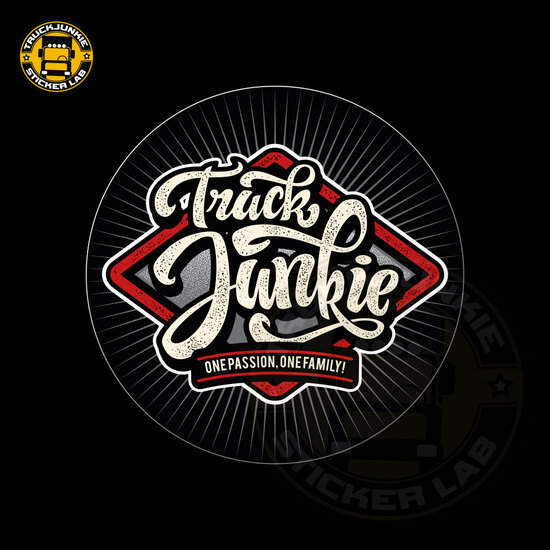 Truckjunkie - Rode wyber - Volledige print sticker