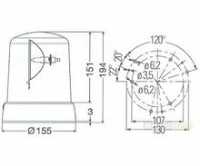 FLASHING LIGHT - HELLA KL7000F 24V - ORANGE