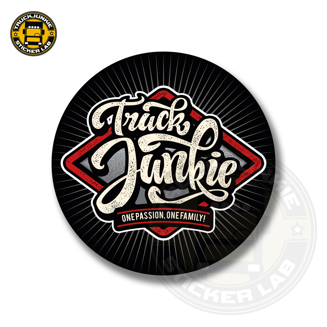 Truckjunkie - Rode wyber - Volledige print sticker