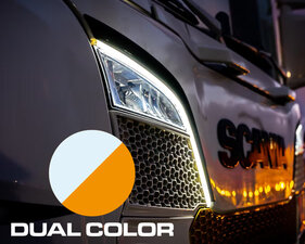 DUAL COLOR | WHITE/ORANGE - LEDSON - SIDE/SOFTSTRIP - 60CM - 24V - IP67