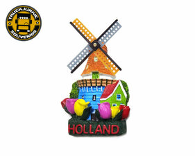 MAGNET -  HOLLAND TULIPS WINDMILL