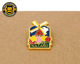 PIN - HOLLAND TULIPS WINDMILL - GOLD