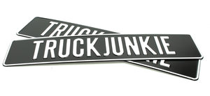 TRUCKJUNKIE - LICENSE PLATE - BLACK WITH WHITE PRINT