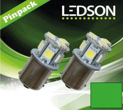 R5W - BA15s- GREEN - 8 SMD - 320